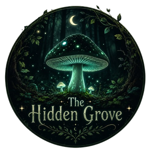The Hidden Grove mushroom emblem